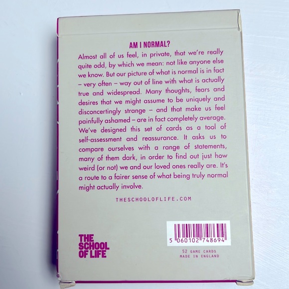 ✨4🛒 $20 ✨ Am I Normal Card Game From THE SCHOOL OF LIFE 52 cards - Picture 2 of 8